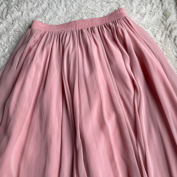 Vintage ballet pink chiffon maxi skirt full balletcore flowy nwt deadstock long - Picture 5 of 15